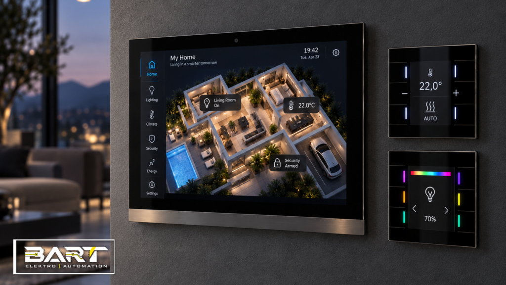 Smart-Home-Bedienpanel zur zentralen Gebäudeautomation